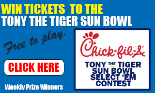 Chick Fil A Tony the Tiger Sun Bowl Select ' Em Contest